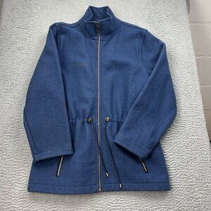 Swanndri Wool Full Zip Women’s Blue Jacket Size Medium Cinched Waist